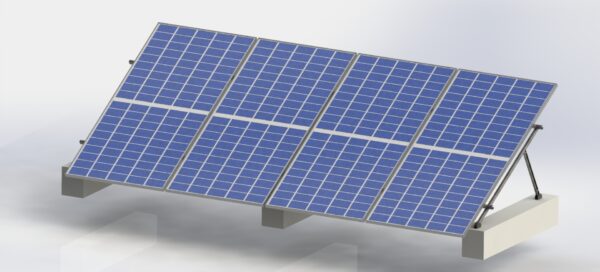 سازه تک ردیفه نیروگاه خورشیدی 4*1(استراکچر)