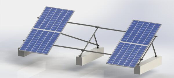 سازه تک ردیفه نیروگاه خورشیدی 4*1(استراکچر)